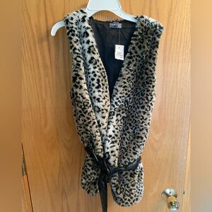 NWT Poetry Clothing faux fur vest Sz S